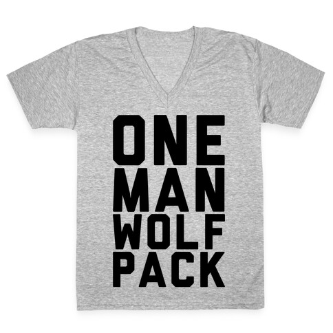 One Man Wolf Pack V-Neck Tee Shirt