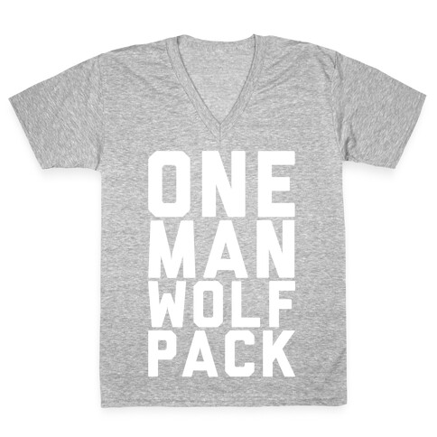 One Man Wolf Pack V-Neck Tee Shirt