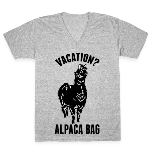 Vacation? Alpaca Bag V-Neck Tee Shirt