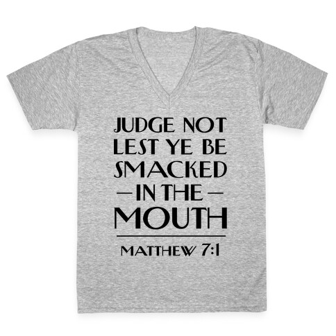 Judge Not V-Neck Tee Shirt