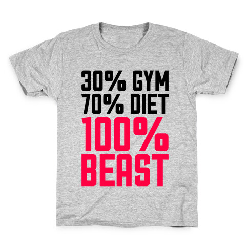 30% Gym, 70% Diet, 100% BEAST Kids T-Shirt