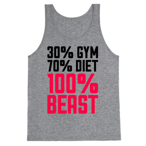 30% Gym, 70% Diet, 100% BEAST Tank Top