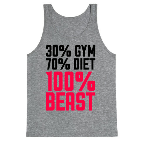 30% Gym, 70% Diet, 100% BEAST Tank Top