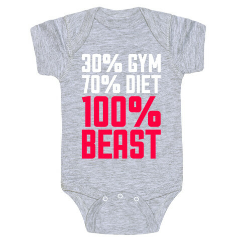 30% Gym, 70% Diet, 100% BEAST Baby One-Piece