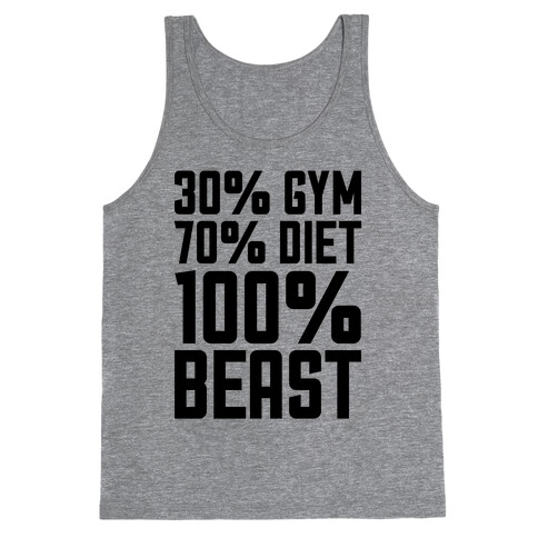 30% Gym, 70% Diet, 100% BEAST Tank Top