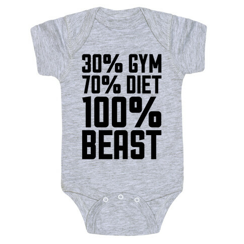 30% Gym, 70% Diet, 100% BEAST Baby One-Piece