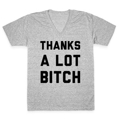 Thanks A Lot Bitch V-Neck Tee Shirt