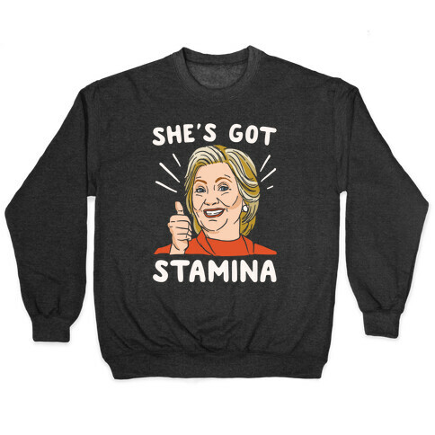 Hillary's Got Stamina White Print Pullover