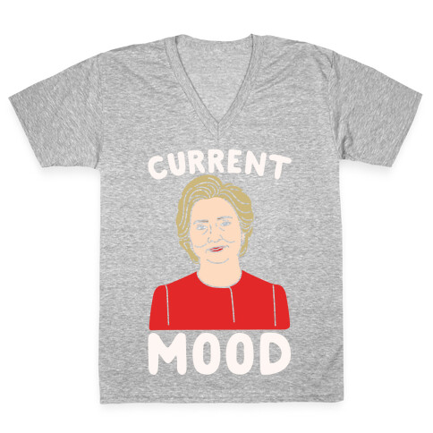 Current Mood Hillary White Print V-Neck Tee Shirt