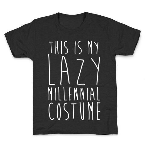This Is My Lazy Millennial Costume White Print Kids T-Shirt
