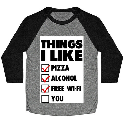 Things I Like Baseball Tee