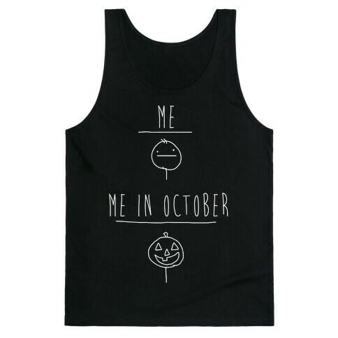 Me In October White Print Tank Top