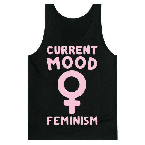 Current Mood Feminism White Print Tank Top