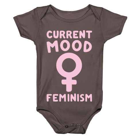 Current Mood Feminism White Print Baby One-Piece