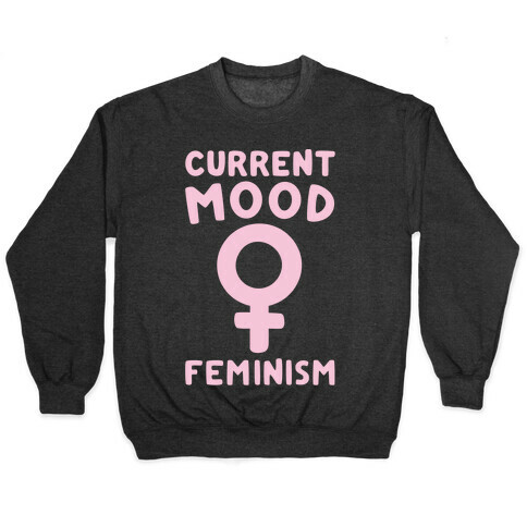 Current Mood Feminism White Print Pullover