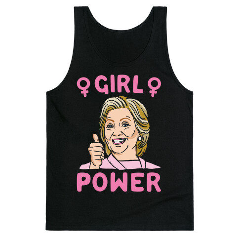 Girl Power Hillary White Print Tank Top