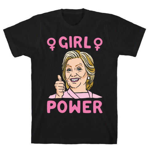 Girl Power Hillary White Print T-Shirt