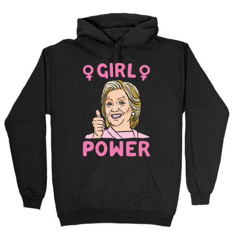 Girl Power Hillary White Print Hooded Sweatshirt