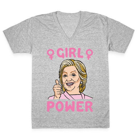 Girl Power Hillary  V-Neck Tee Shirt