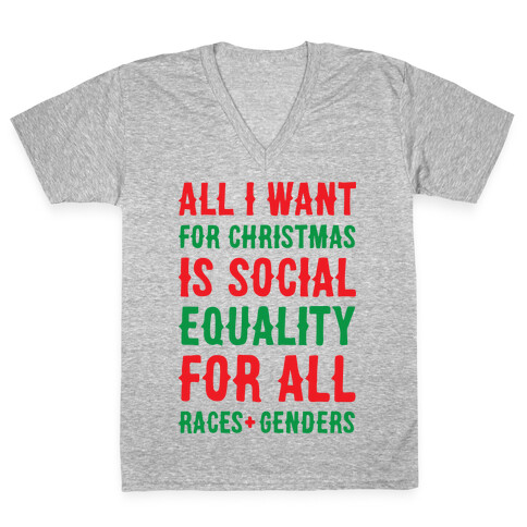All I Want For Christmas Is Social Equality V-Neck Tee Shirt