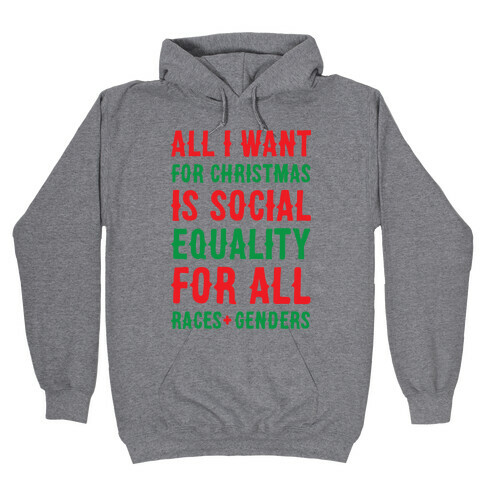All I Want For Christmas Is Social Equality Hooded Sweatshirt