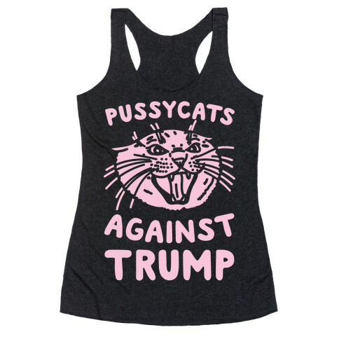 Pussycats Against Trump White Print Racerback Tank Top