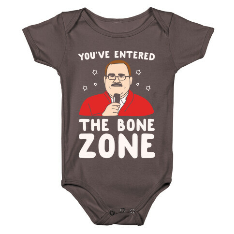 You've Entered The Bone Zone White Print Baby One-Piece