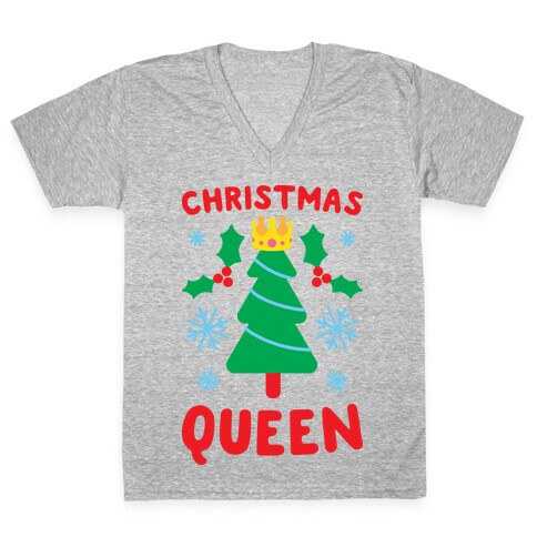 Christmas Queen V-Neck Tee Shirt