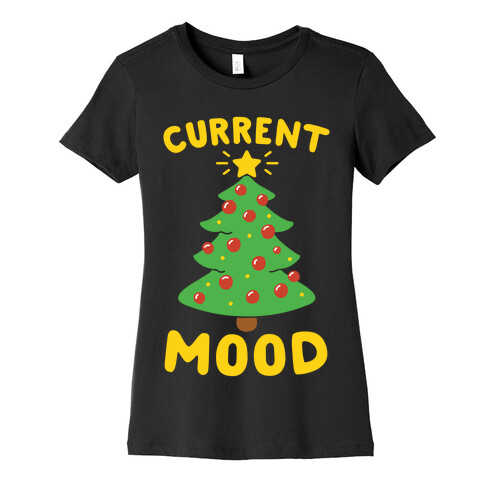 Current Mood Christmas White Print Womens T-Shirt