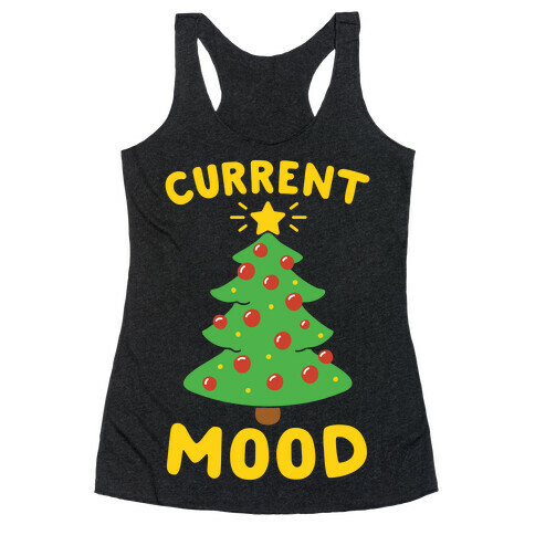 Current Mood Christmas White Print Racerback Tank Top