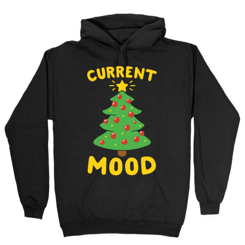 Current Mood Christmas White Print Hooded Sweatshirt