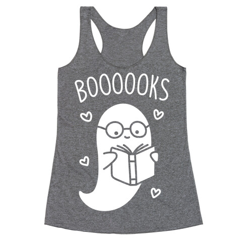 Boooooks (White) Racerback Tank Top