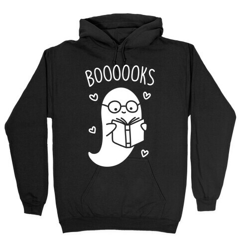 Boooooks (White) Hooded Sweatshirt