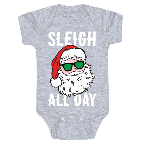 Sleigh All Day Santa (White) Baby One-Piece