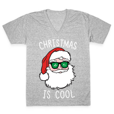 Christmas Is Cool (White) V-Neck Tee Shirt