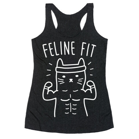 Feline Fit (White) Racerback Tank Top