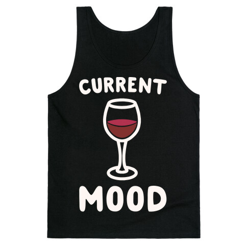 Current Mood Wine White Print Tank Top