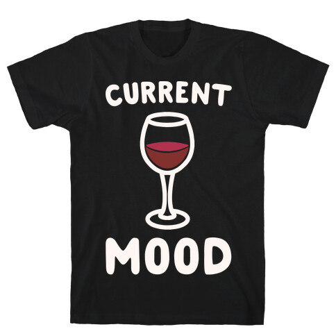 Current Mood Wine White Print T-Shirt