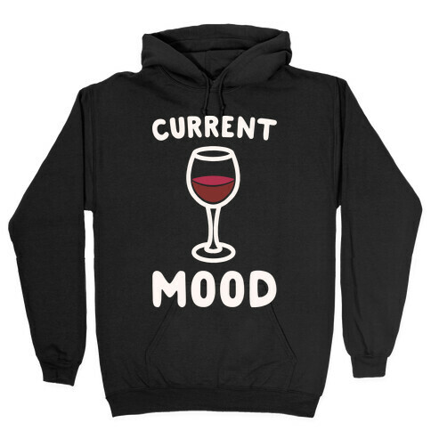 Current Mood Wine White Print Hooded Sweatshirt