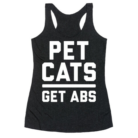 Pet Cats Get Abs (White) Racerback Tank Top