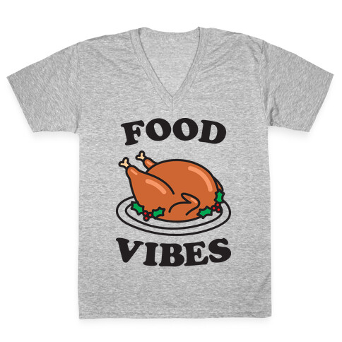 Food Vibes V-Neck Tee Shirt