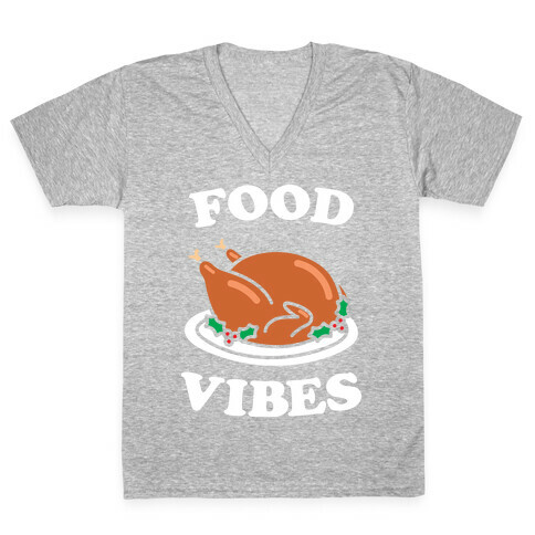 Food Vibes (White) V-Neck Tee Shirt
