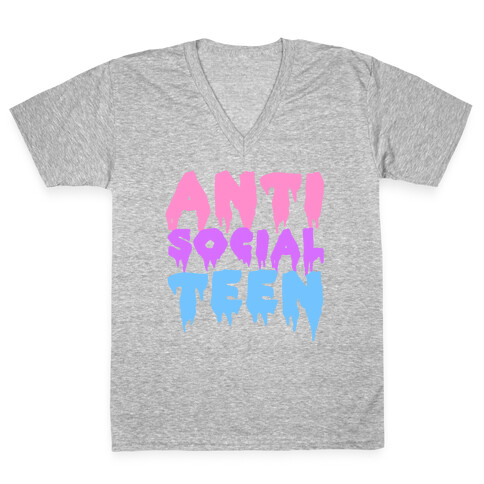 Anti Social Teen V-Neck Tee Shirt