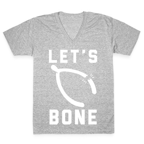 Let's Bone V-Neck Tee Shirt