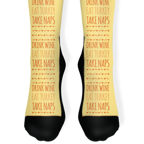 Drink Wine Eat Turkey Sock