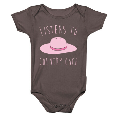 Listens To Country Once Parody White Print Baby One-Piece