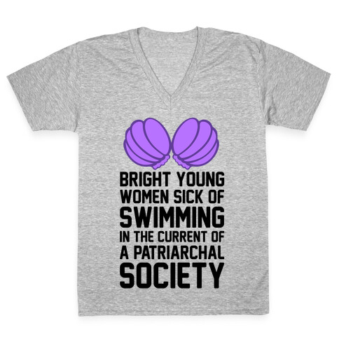 Feminist Mermaid V-Neck Tee Shirt