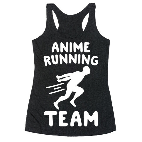 Anime Running Team White Print Racerback Tank Top