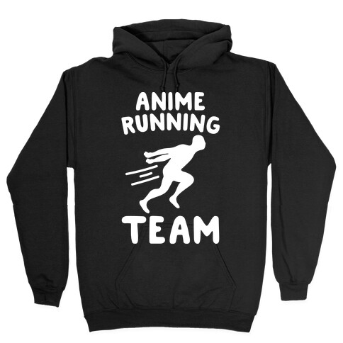 Anime Running Team White Print Hooded Sweatshirt