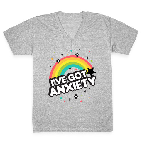 I've Got Anxiety Rainbow V-Neck Tee Shirt